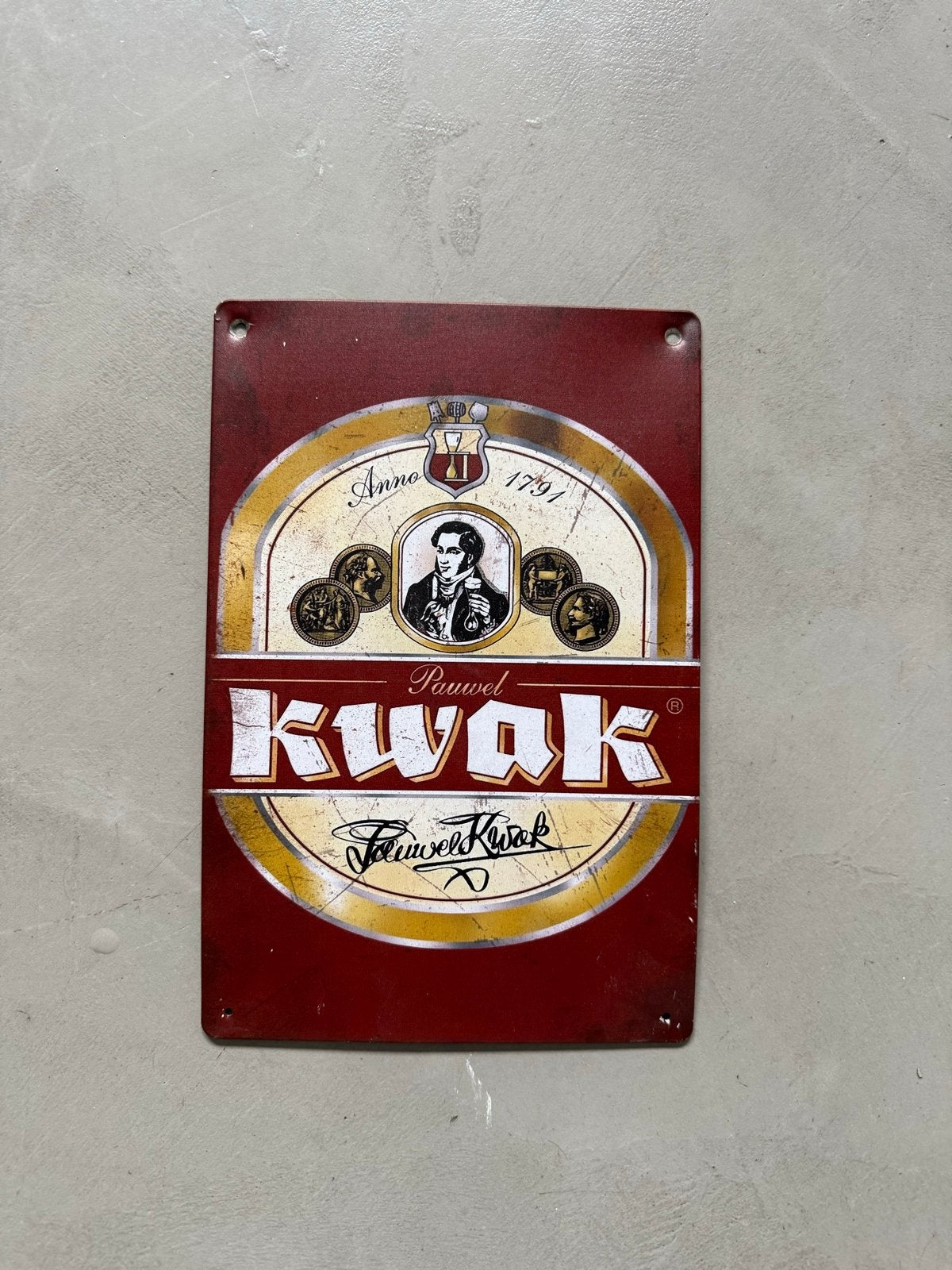Pauwel Kwak Bier Reclamebord - Vintage Metalen Plaat, Ophalen
