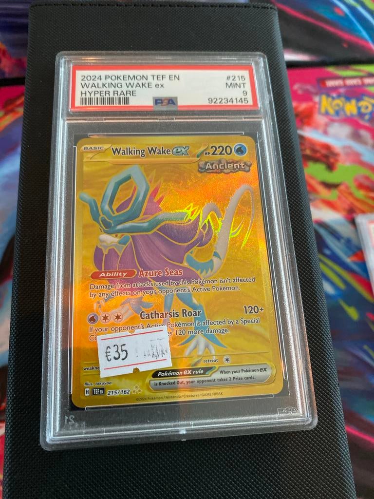 Pokemon Walking Wake ex Hyper Rare PSA 9 MINT, Ophalen of Verzenden, Zo goed als nieuw, Losse kaart, Foil