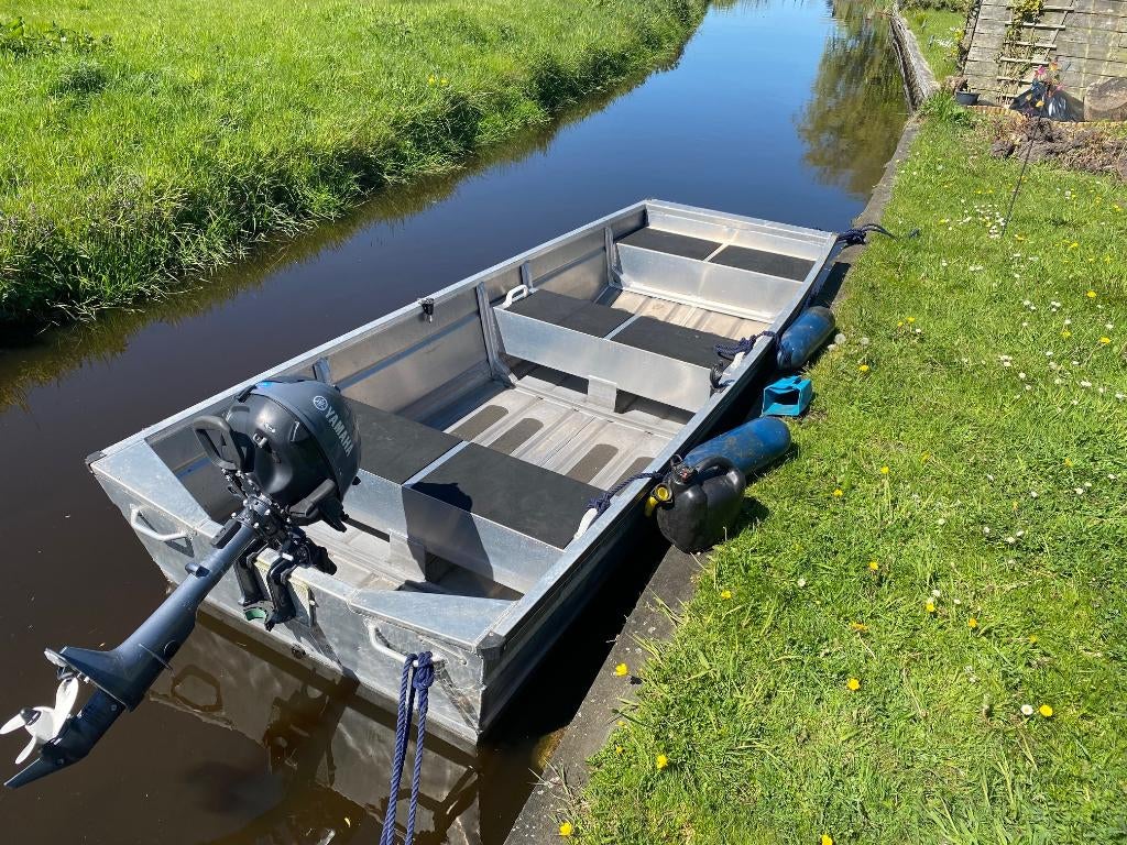 Boot Qwest F330S inclusief Yamaha F2.5 motor, en toebehoren, Ophalen, Tot 10 pk, Aluminium, Zo goed als nieuw