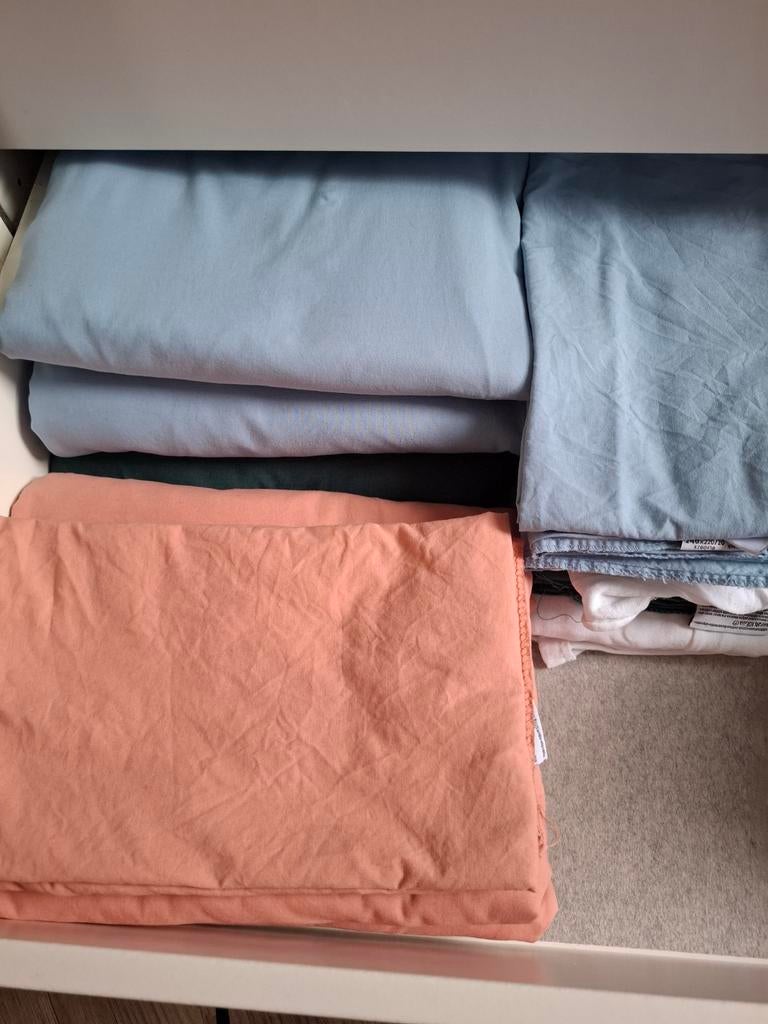 3x Hema dekbedovertrek 200x200/220 + 2 kussens, Ophalen, Blauw, Dekbedovertrek, Tweepersoons