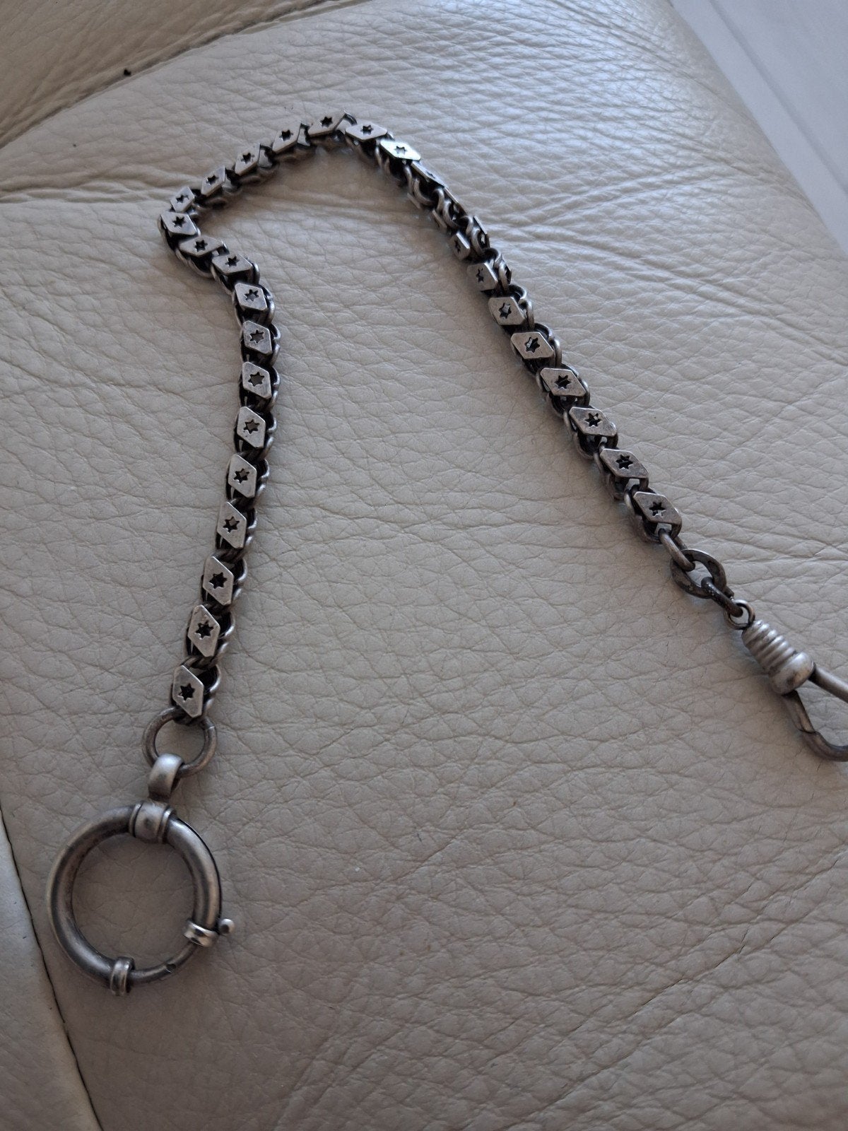 Victoriaanse zilveren horloge ketting, Ophalen of Verzenden