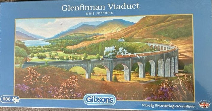 Gibsons-Treinenpuzzel Glenfinnan Viaduct-636 stukjes-NIEUW, Ophalen of Verzenden, 500 t/m 1500 stukjes, Nieuw, Legpuzzel
