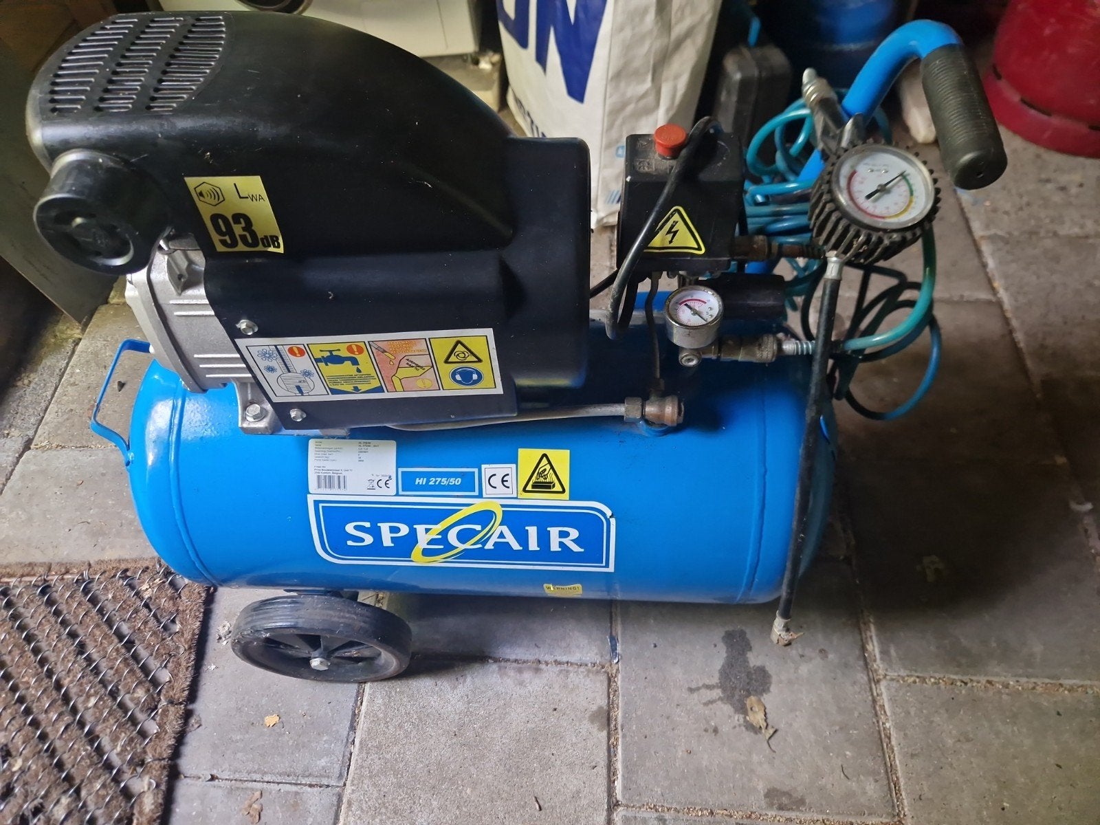 spec air 50L 275 hi compressor, Doe-het-zelf en Verbouw, 6 tot 10 bar, Ophalen of Verzenden, Zo goed als nieuw, 25 tot 100 liter