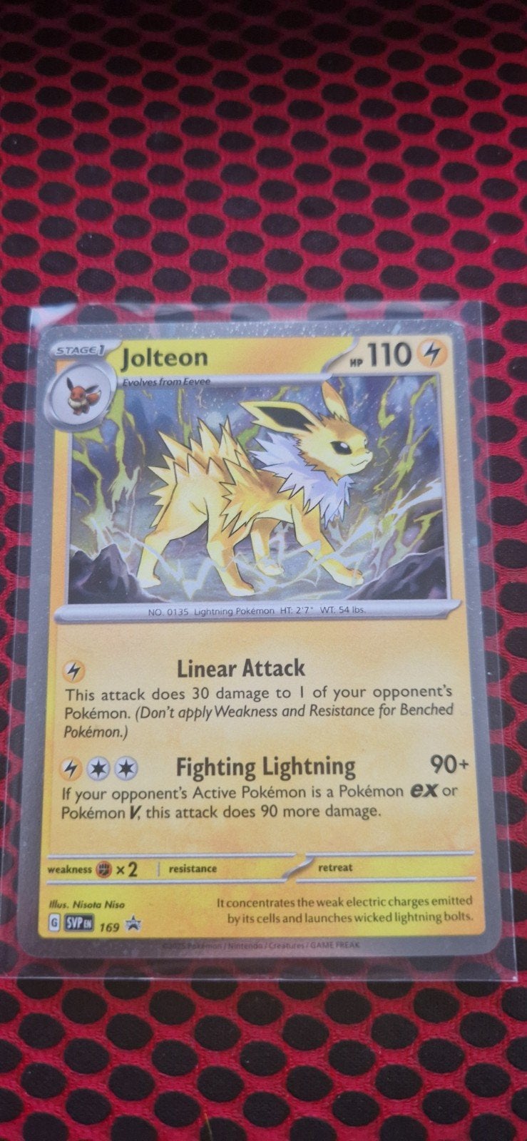 Jolteon Pokémon Kaart - Stage 1, HP 110, Ophalen of Verzenden, Zo goed als nieuw, Losse kaart