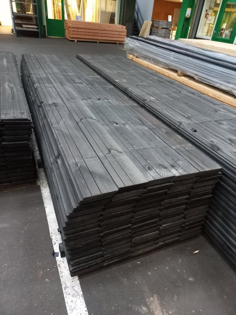 Grenen planken zweeds rabat zwart gedompeld. 10/24x195mm, Minder dan 25 mm, Grenen, Nieuw, Ophalen of Verzenden
