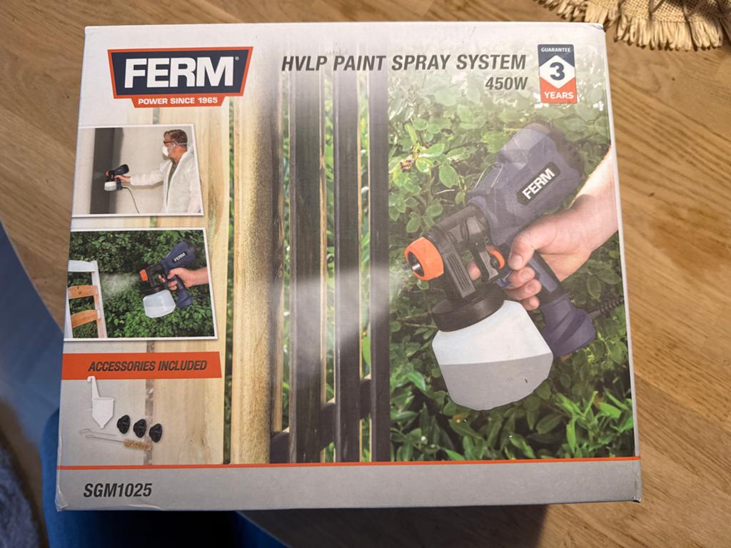 Ferm HVLP Verfspuitsysteem 450W - Nieuw in doos, Ophalen of Verzenden, Nieuw, Verfspuit of Verfpomp