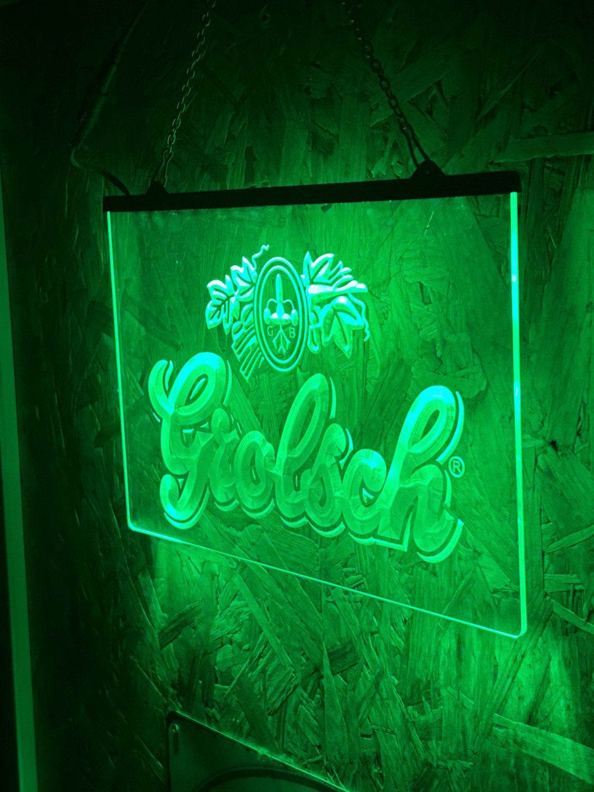 Grolsch of Hertog Jan LED Lichtreclame, Groen, Gebruikt, Kunststof, Ophalen of Verzenden