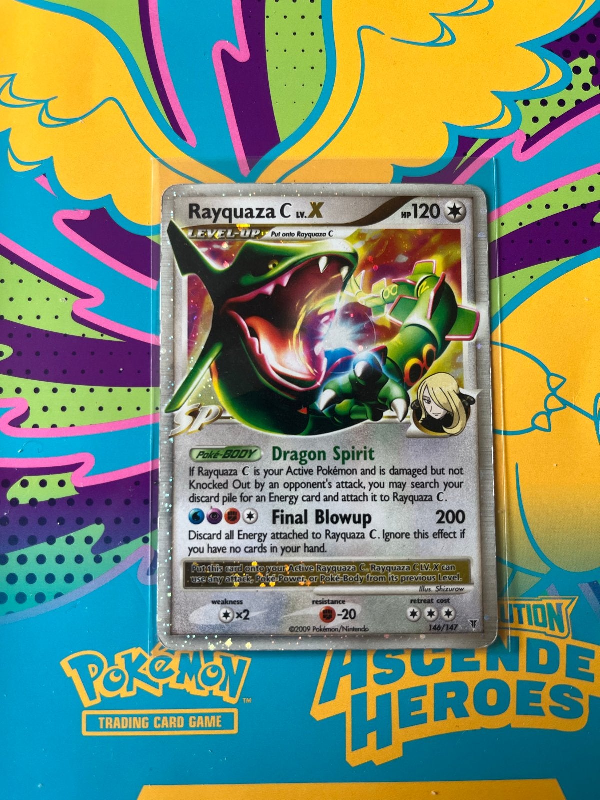 Rayquaza C LV.X 146/147 Pokemon, Verzenden, Gebruikt, Losse kaart, Foil