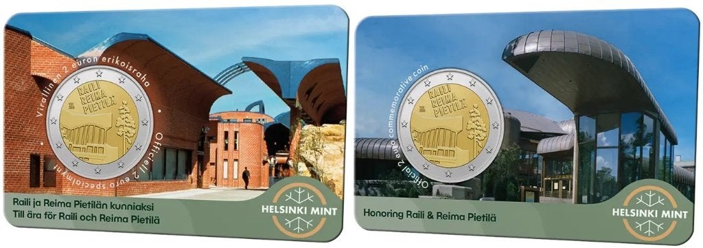 Finland 2026 – Raili en Reima Pietlä - 2 euro in coincard, Ophalen of Verzenden, Finland, 2 euro, Setje