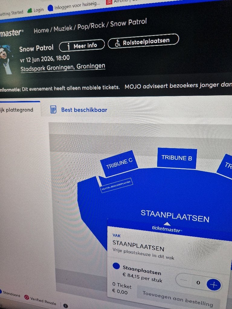 2 kaartjes Snow Patrol Groningen 12/6, Tickets en Kaartjes, Twee personen, Juni