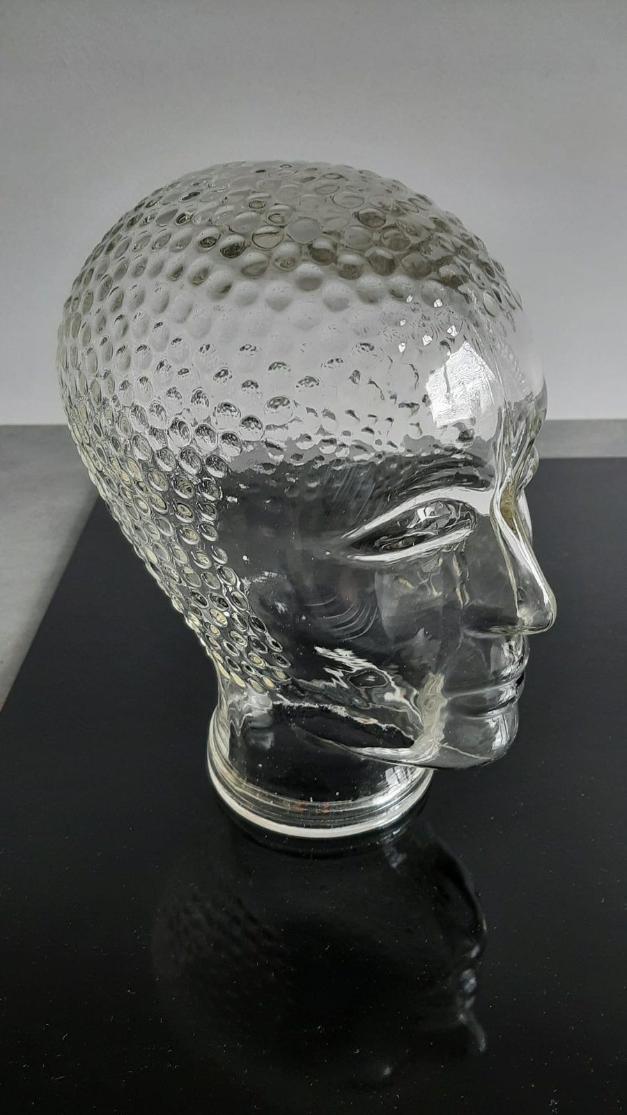 Glazen hoofd vintage mannequin hoofd glas design, Ophalen of Verzenden