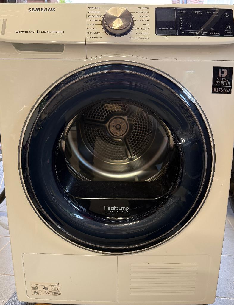 Samsung warmtepompdroger, Witgoed en Apparatuur, Wasdrogers, Gebruikt, Condens, Voorlader, 6 tot 8 kg, Minder dan 85 cm, Ophalen