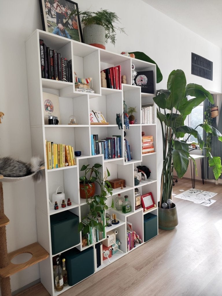 Mobili Fiver, Boekenkast (160,8 x 236,4 cm x 28), Wit Essen, Huis en Inrichting, Ophalen, Met plank(en), 200 cm of meer, Wit