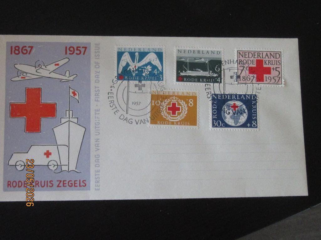 Nico Nederland FDC 31 Gewist adres + certificaat 1957, Ophalen of Verzenden, Onbeschreven, Nederland