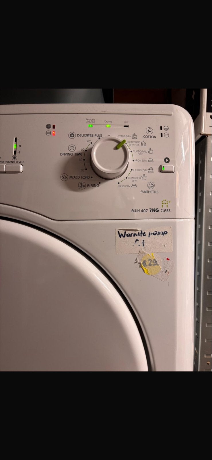 Ignis AWC 207: Slimme 7kg wasdroger met sensor en afvoerslan, Ophalen, 6 tot 8 kg, Gebruikt, Voorlader