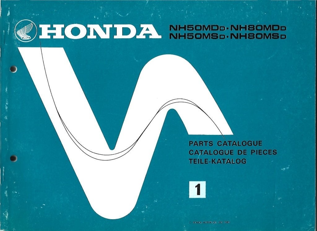 Honda Lead NH50 Honda NH80 parts list (1254z), Verzenden, Zo goed als nieuw