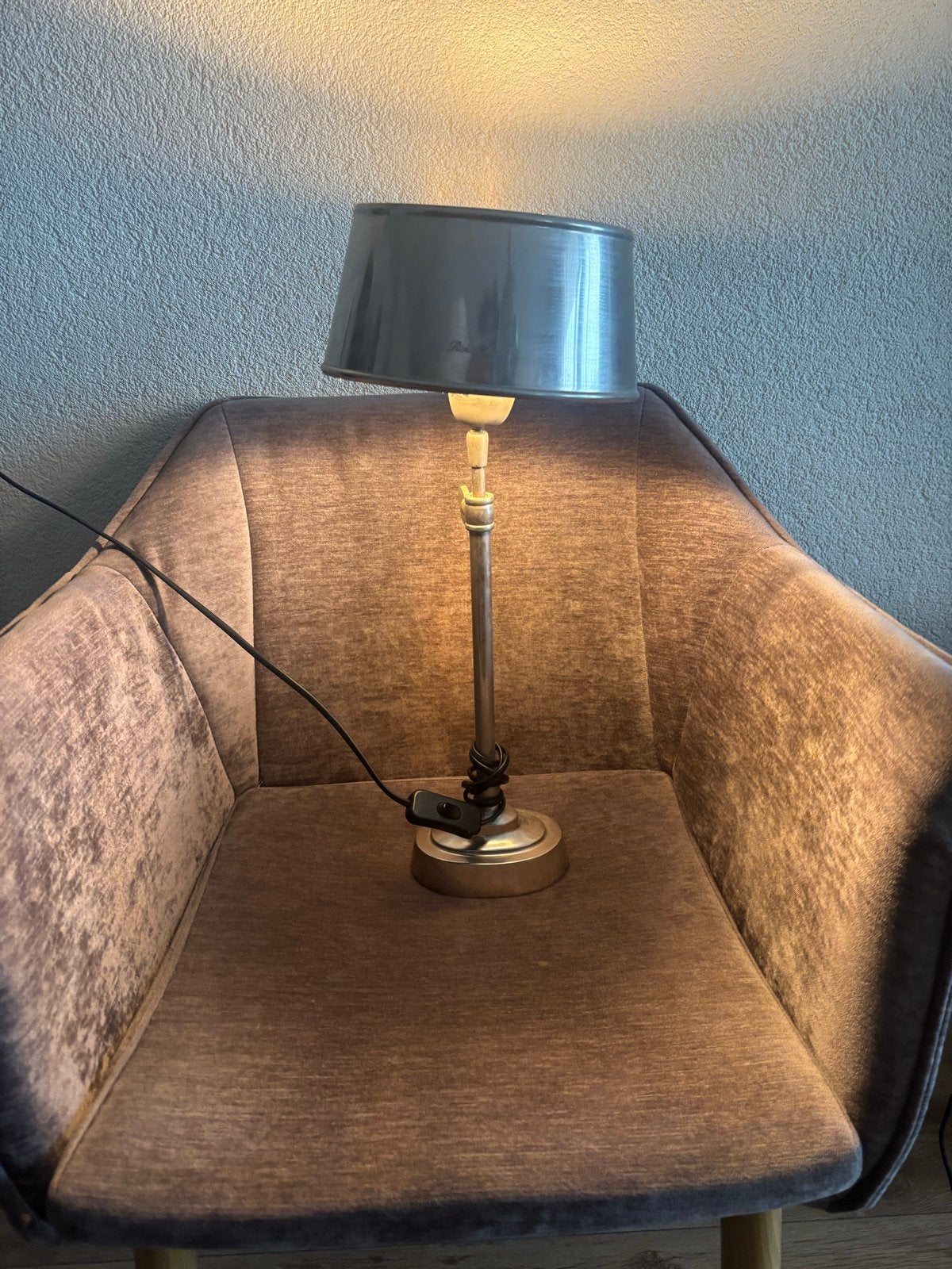Riviera Maison Twee tafellampen met metalen kap, Met schakelaar, Gebruikt, Ophalen of Verzenden, Sfeerlamp