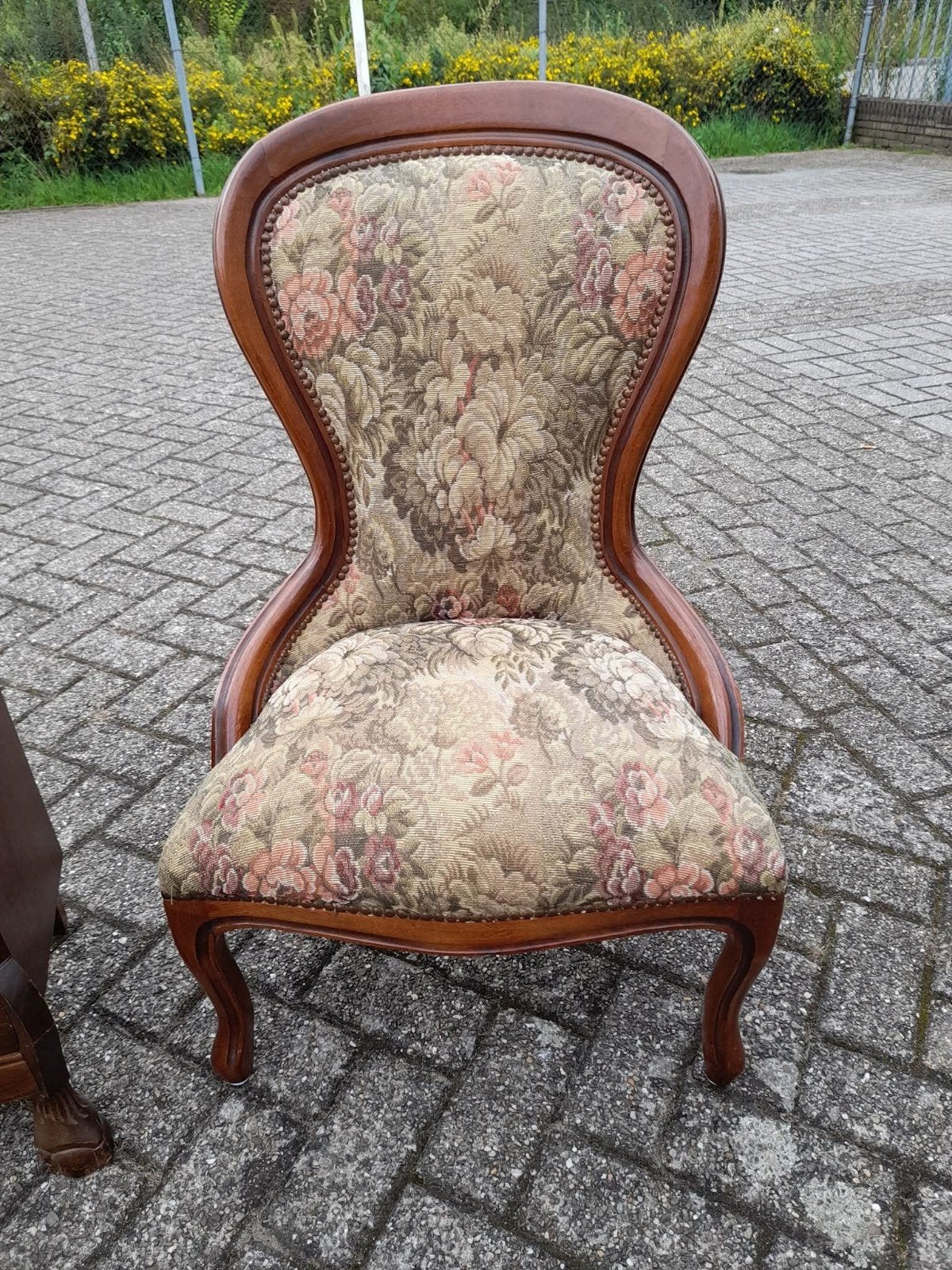 Antiek brei stoeltje met globlin, Antiek en Kunst, Ophalen