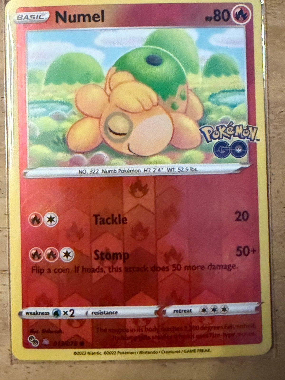 Pokémon GO Numel Ditto Reverse Holo 013/078 – Peelable Ditto, Ophalen of Verzenden, Zo goed als nieuw