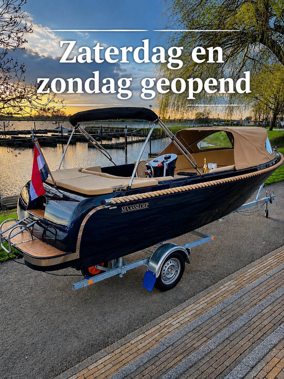 Maassloep 570 honda 20pk luxe opties nieuw direct leverbaar, Watersport en Boten, Sloepen, Ophalen, Zo goed als nieuw, Maassloep