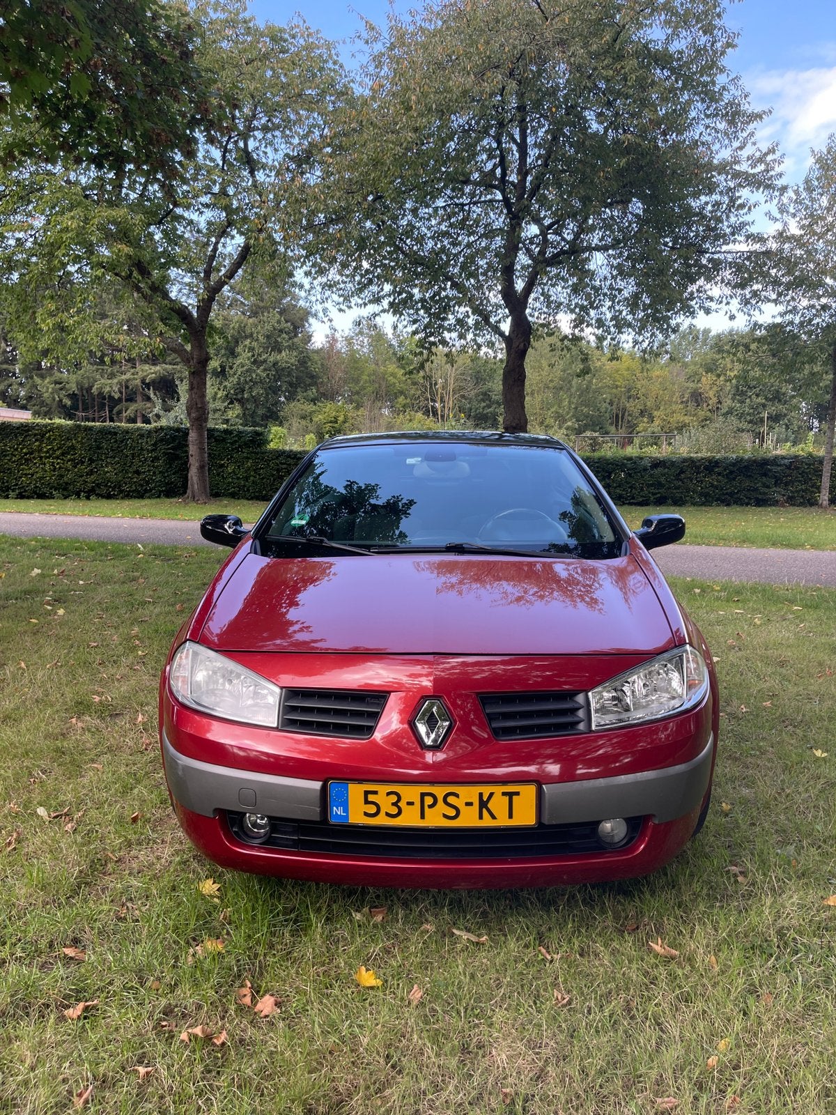 Renault Mégane 2.0 16V Autcom Cabrio 2004 Rood luxe versie, Auto's, Voorwielaandrijving, 1998 cc, Stof, Zwart