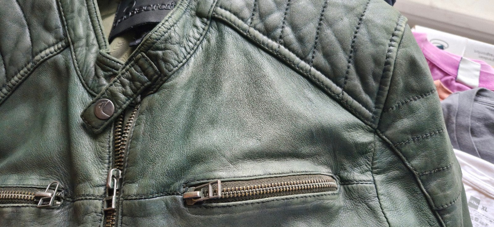 Goosecraft Leren Jas Heren - Donkergroen - Maat XL, Goosecraft, Maat 56/58 (XL), Ophalen of Verzenden, Zo goed als nieuw