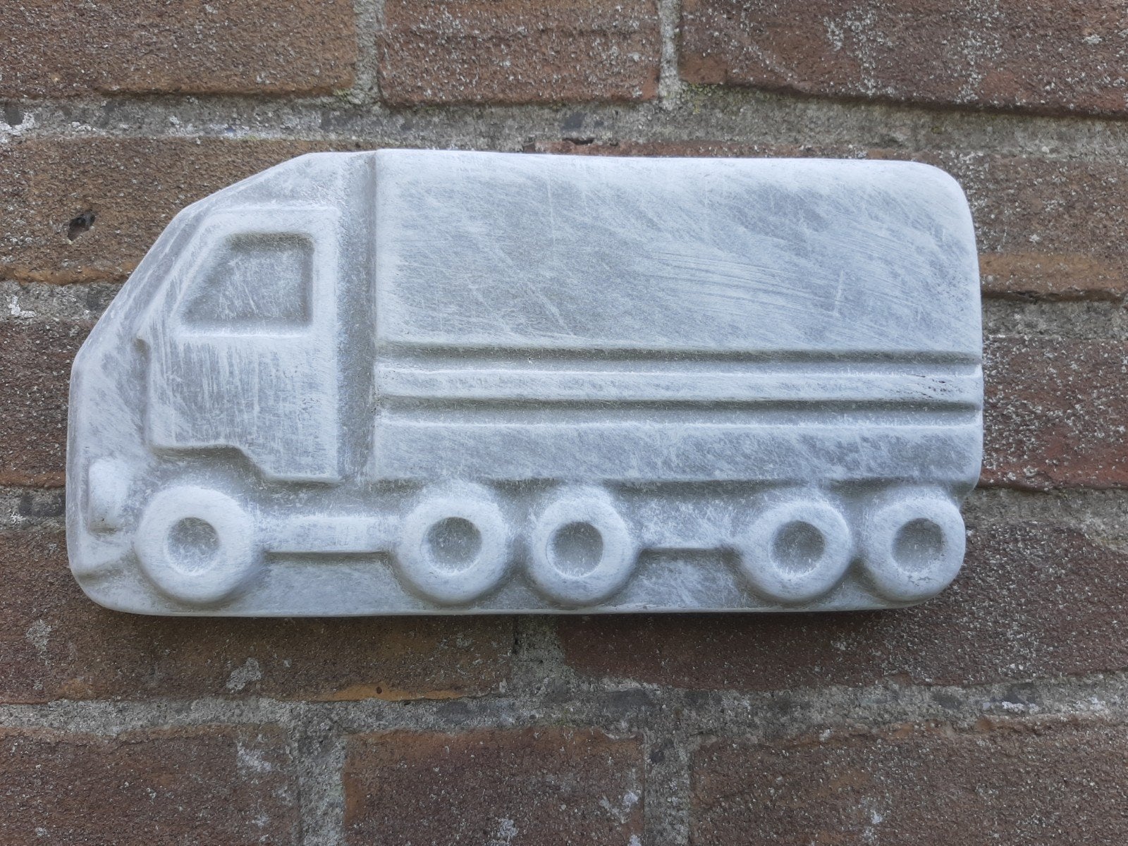 Vrachtwagen wanddecoratie betonnen beeld tuinbeeld beton, Ophalen of Verzenden