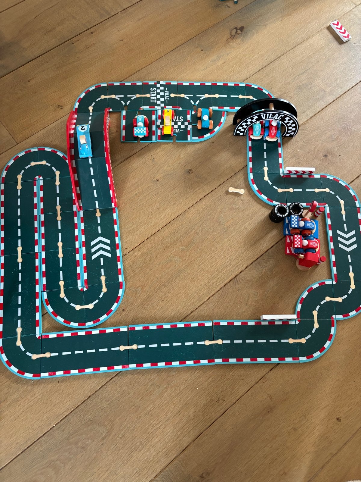 Vilac Houten Racebaan met Auto's, Ophalen of Verzenden, Gebruikt