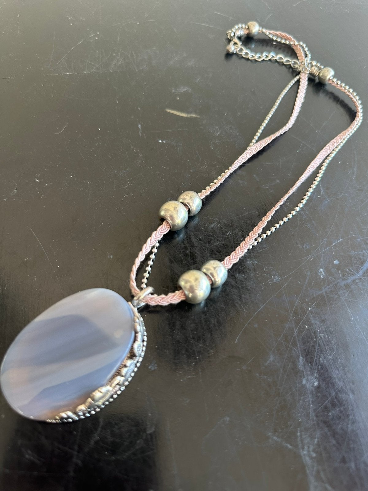Half edelsteen Agaat ketting Boho stijl, Ophalen of Verzenden, Gebruikt