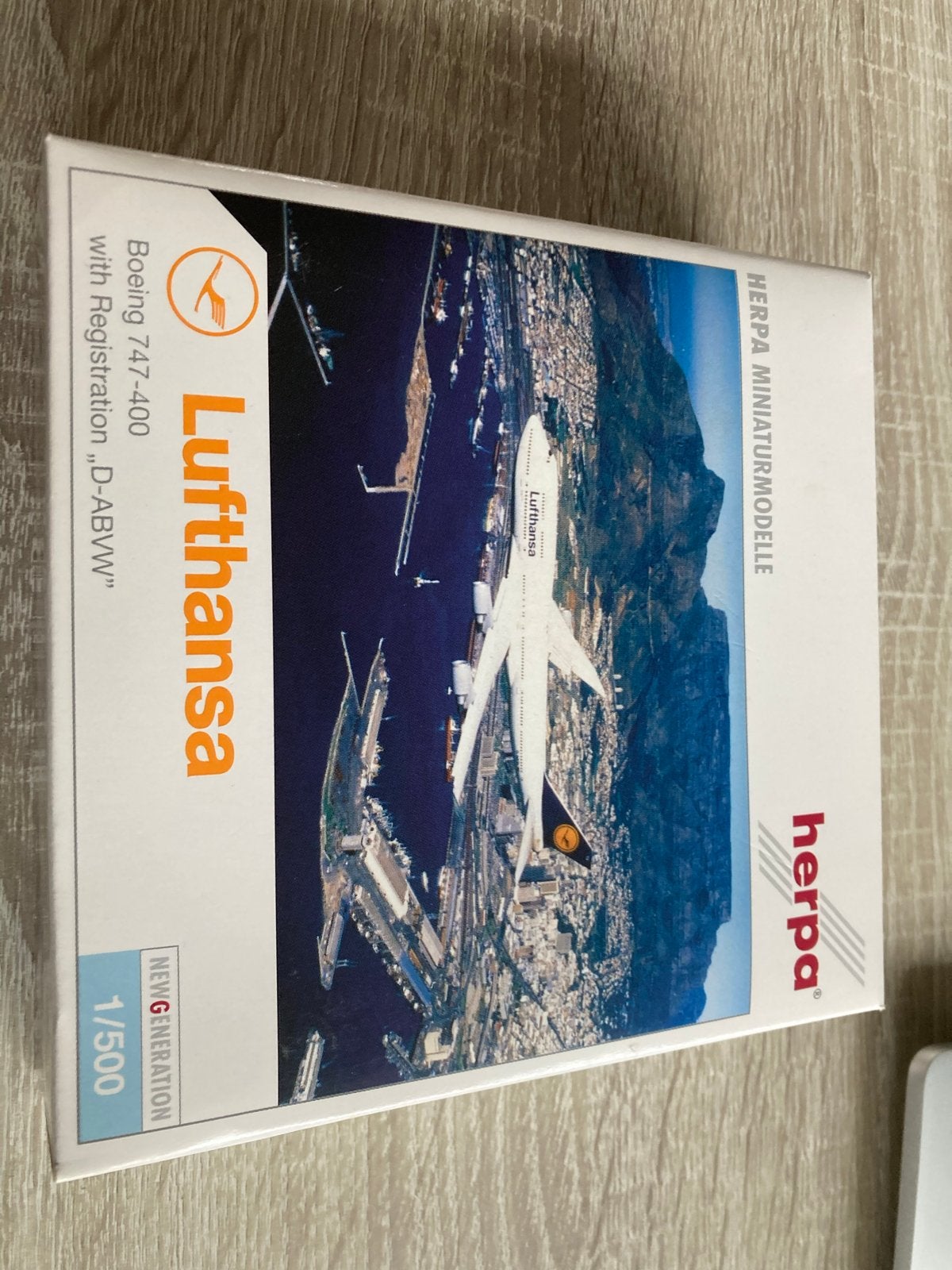 Herpa Lufthansa Boeing 747-400 D-ABVW schaal 1:500, Overige merken, 1:200 of kleiner, Ophalen of Verzenden, Zo goed als nieuw
