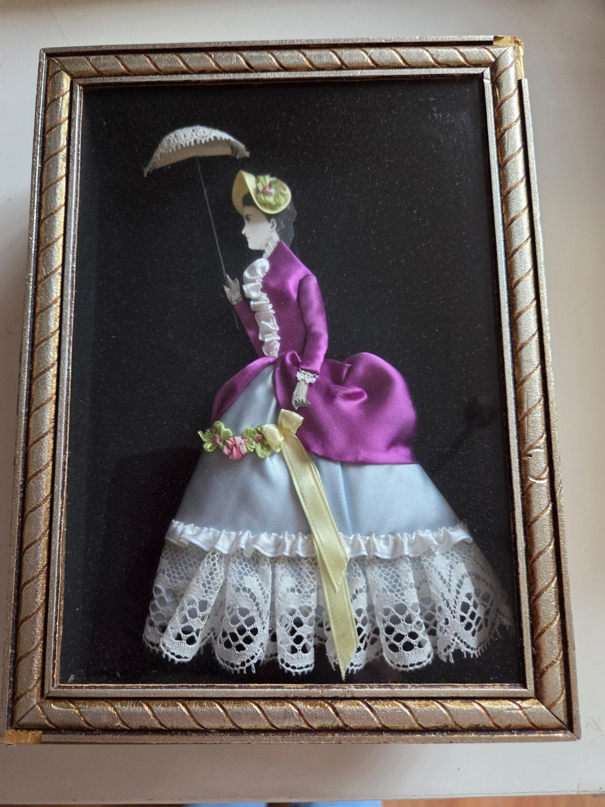vintage Franse victoriaanse mode, reliëf, shadow box, Ophalen of Verzenden