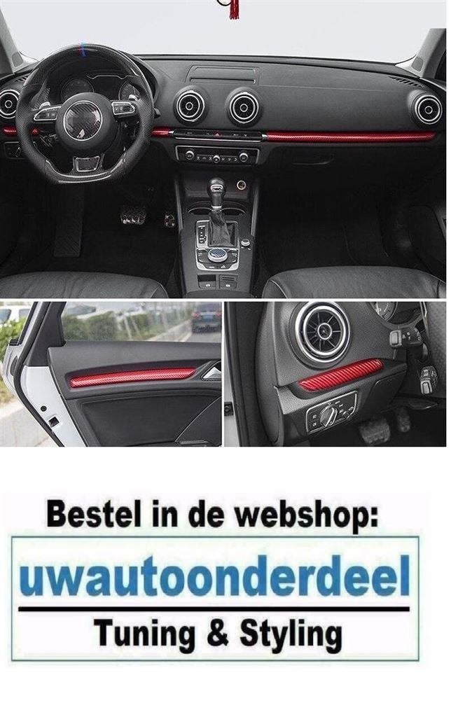 Dashboard Interieurlijsten Rood Carbon Geschikt voor Audi A3, Verzenden, Automotive Parts, A.parts@hotmail.nl, Trasmolenlaan 12 3447 GZ Woerden