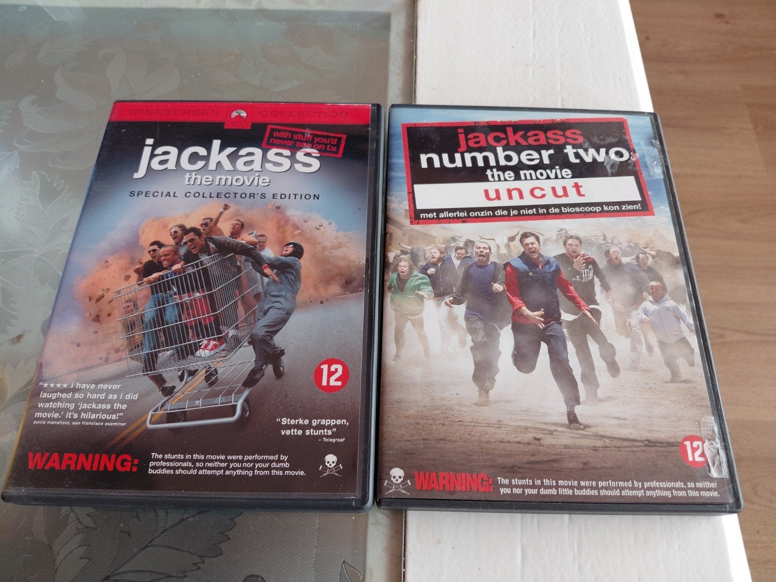 Jackass 1 en 2 op dvd., Vanaf 12 jaar, Ophalen of Verzenden, Zo goed als nieuw