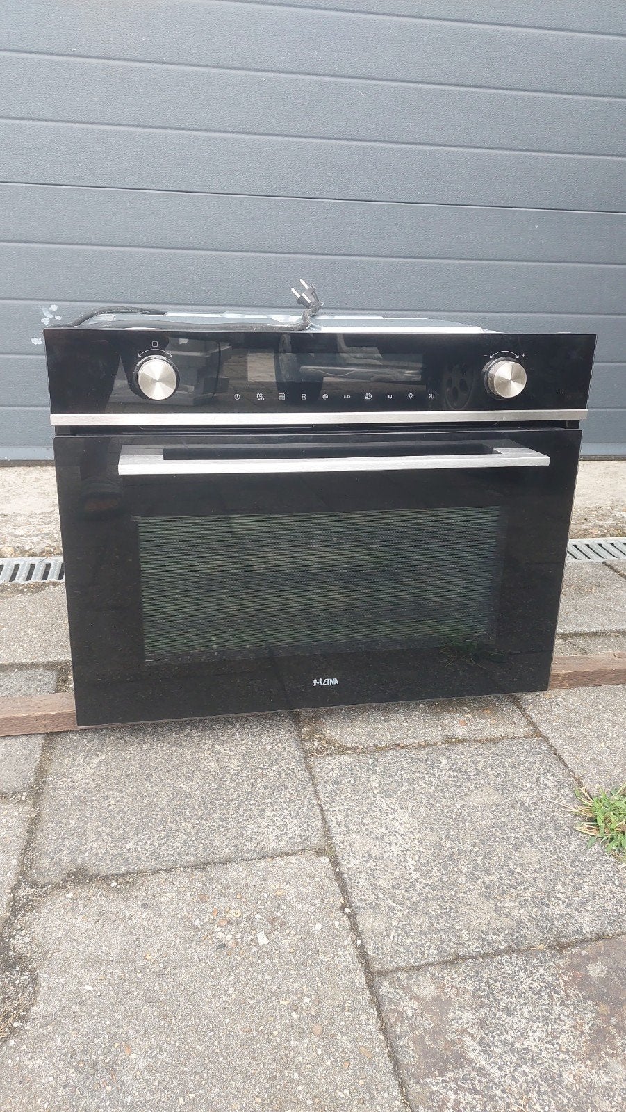 Inbouw combi magnetron/Heteluchtoven - Zwart,, Ophalen, Minder dan 45 cm, Gebruikt, Hete lucht