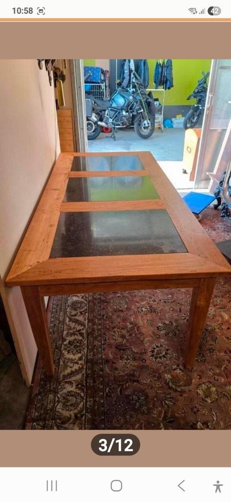 Franse boeren eettafel met arduin platen, Antiek en Kunst, Ophalen