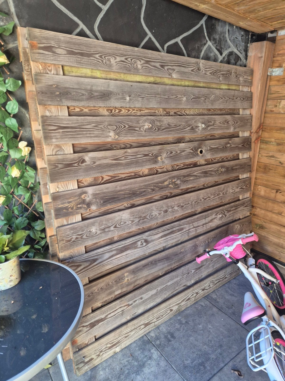 Houten schuttingdeel - Gebruikt, Tuin en Terras, Minder dan 3 meter, Ophalen of Verzenden, Hout, 1 tot 2 meter