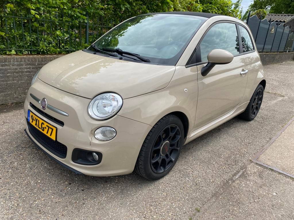 Fiat 500 0.9 Twinair 2014 Capuccino cabrio, Auto's, Fiat, 31 €/maand, Bruin, Handgeschakeld, Particulier