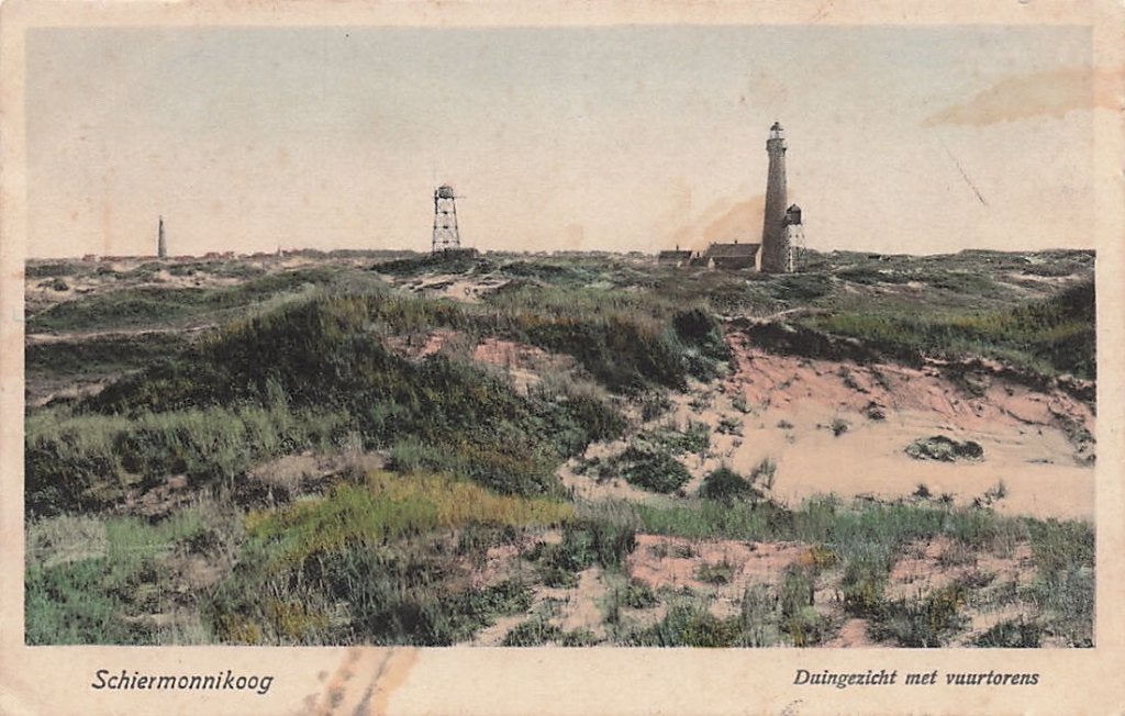 AZ969 Schiermonnikoog Duingezicht met vuurtoren 1923, Verzenden, 1920 tot 1940, Gelopen, Waddeneilanden