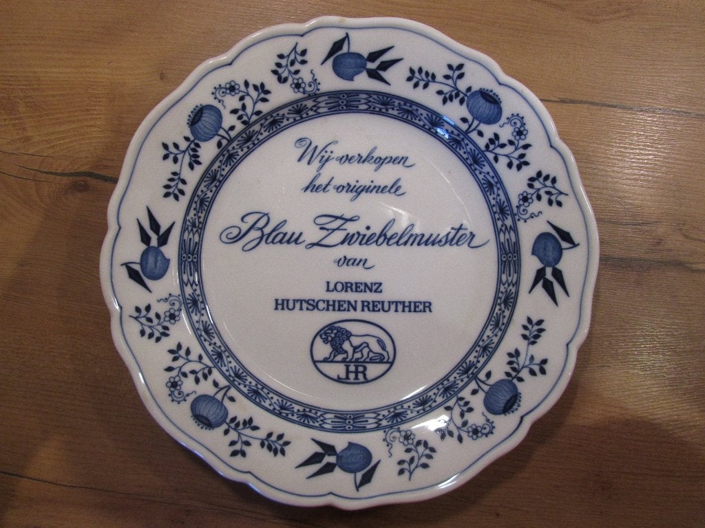Hutschenreuther Zwiebelmuster dealerbord reclamebord, Ophalen of Verzenden