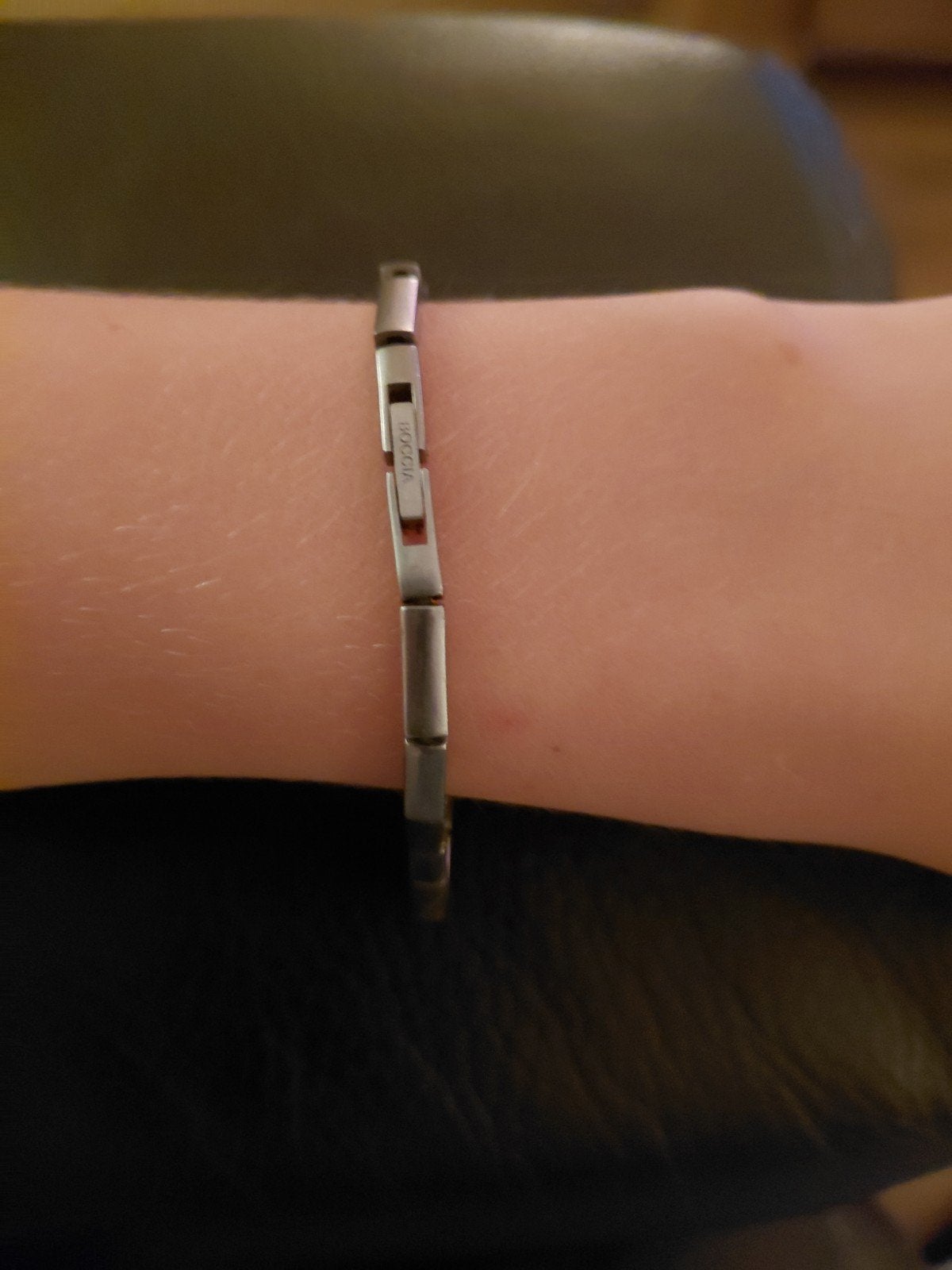 een echte Boccia armband rvs, Ophalen of Verzenden, Zo goed als nieuw, Zilver, Staal