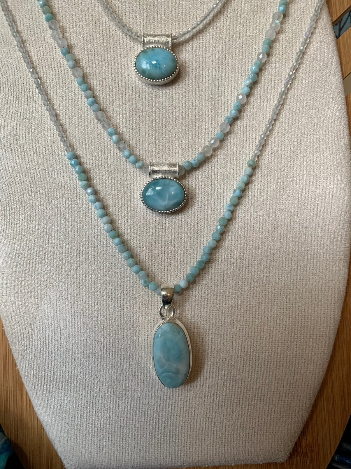 Larimar hanger beschermt geluk inzicht uniek magie, Blauw, Magnolia11, Nieuw, Ophalen of Verzenden