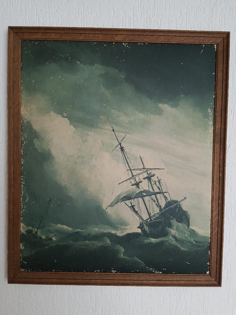 Poster look schilderij zeilboot 56x66cm, Antiek en Kunst, Kunst | Schilderijen | Klassiek, Ophalen