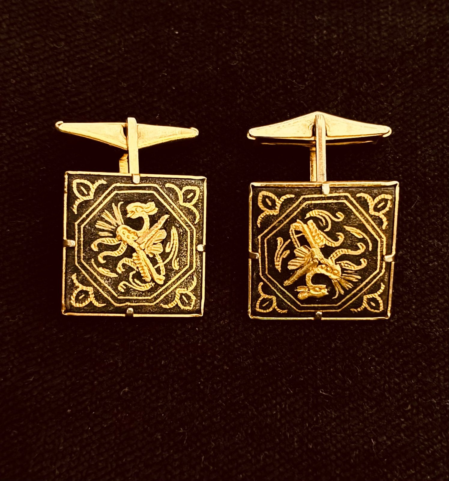 Vintage vergulde manchetknopen, Ophalen of Verzenden, Zo goed als nieuw, Overige materialen