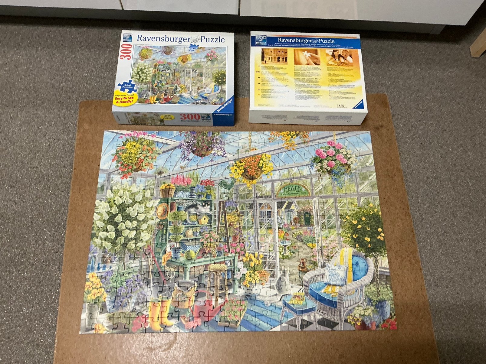 Fleurige Puzzel variatie bloemen bloeiende tuinkas 300 XL, Ophalen of Verzenden, 500 t/m 1500 stukjes, Zo goed als nieuw, Legpuzzel