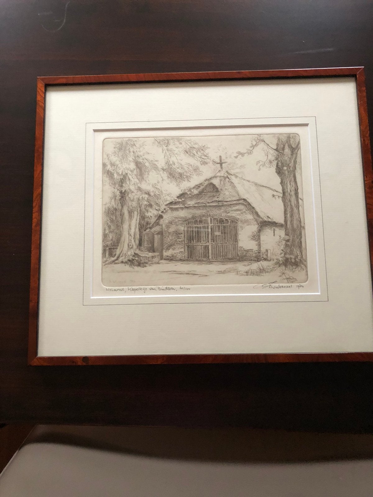Tekening Kapelletje van Binderen Helmond, Antiek en Kunst, Kunst | Etsen en Gravures, Ophalen of Verzenden