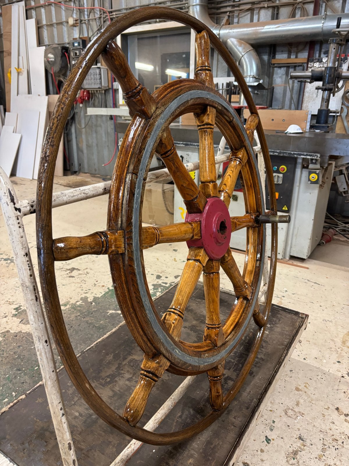 Antiek groot houten scheepsroer, Ophalen, Gebruikt