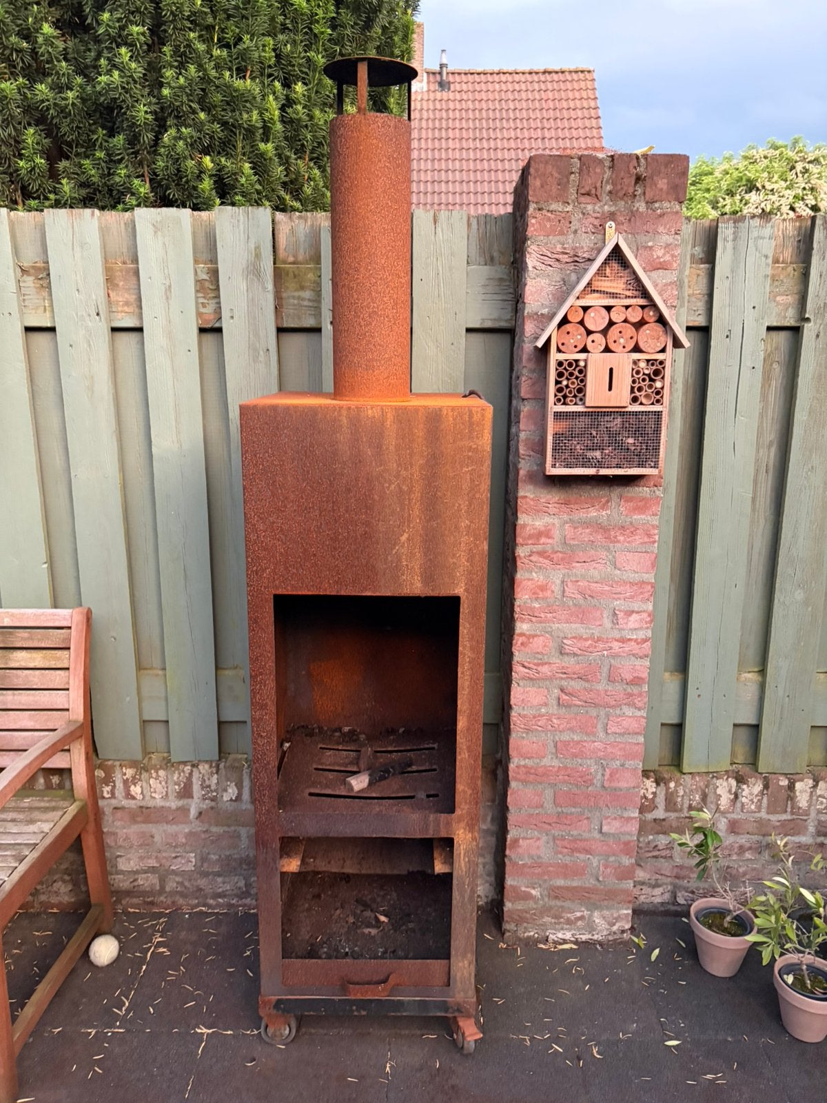 Cortenstaal kachel voor buiten tuinhaard, Ophalen of Verzenden, Gebruikt