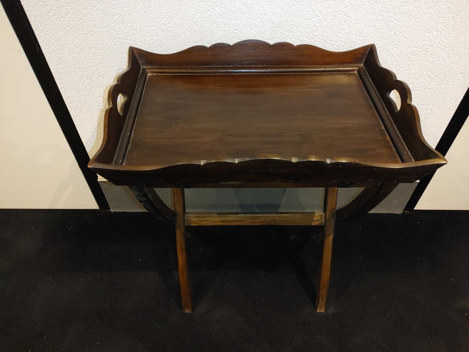 Klassiek houten butler-tray, afneembaar dienblad, Ophalen, Rechthoekig, Minder dan 55 cm, 60 cm of meer