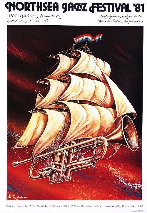 Original North Sea Festival poster from 1981 Rafał Olbiński, Ophalen of Verzenden