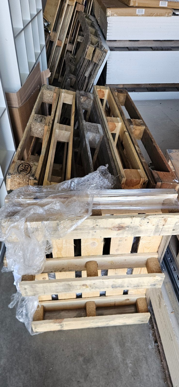 Diverse gebruikte pallets en houten constructies, Doe-het-zelf en Verbouw, Hout en Planken, Ophalen, Gebruikt, 50 mm of meer, Pallet